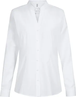 Produktbild von Greiff Corporate LANDHAUS Damen Bluse Langarm V-Neck Regular Weiß 46