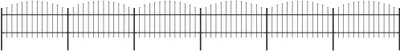 Produktbild von The Living Store Gartenzaun mit Speerspitzen Stahl (1 - 1,25) x 10,2 m Schwarz