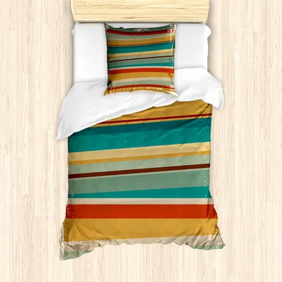 Produktbild von ABAKUHAUS Brown und Blau Mantele, Abgenutzte Frame Design, Milbensicher Allergiker geeignet mit Kissenbezügen, 135 cm x 200 cm - 80 x 80 cm, Mehrfarbig