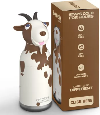 Zdjęcie produktu dla Asobu® Butelka do picia dla dzieci BESTIE ze słomką 460ml - GOAT