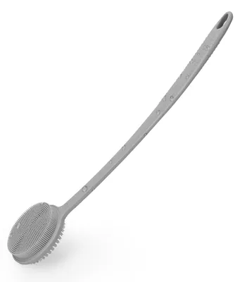 Produktbild von Rückenbürste für die Dusche, Silikon-Rückenbürste mit langem Griff, Peeling-Körperbürste, Duschbürste, Silikon-Rückenbürste, Badebürste, Massagebürste, Lymphdrainagebürste für Damen und Herren, grau