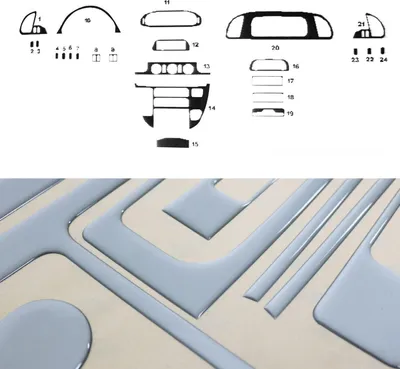 Immagine prodotto di Decorazione interna dell'abitacolo per Mercedes Sprinter 2000-2006 look alluminio 24 pz