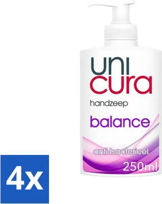Produktbild von Unicura - Flüssige Handseife - Antibakteriell - Balance - 250 ml - Vorteilspack - 4 Stücke