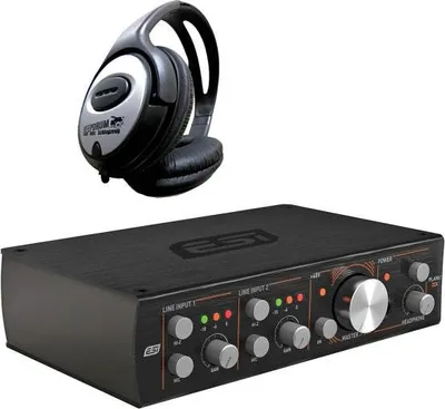Produktbild von ESI Planet 22x Dante Audio-Interface mit Kopfhörer