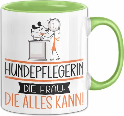 Produktbild von Hundepflegerin Geschenk Tasse Becher Die Frau Die Allen Kann Geschenkidee für eine Hundepflegerin Lustig (Grün)