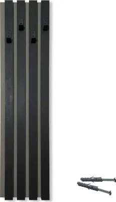 Produktbild von Holzmodularer Kleiderbügel - Lamellen 98 cm Modul B 24 cm Schwarz