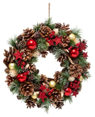 Produktbild von Adventskranz mit Zapfen und Weihnachtskugeln, Ø 35 cm