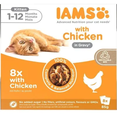 Produktbild von IAMS DELIGHTS Kitten in Gravy box – Nassfutter für Katze – 8x85g