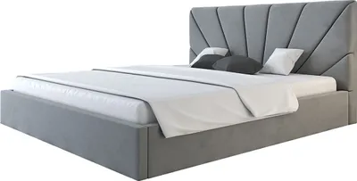 Produktbild von DENVER SLIM Polsterbett 120x200cm, Doppelbett mit Stauraum und Lattenrost aus Metall, Stauraumbett, Velourestoff, Hellgrau