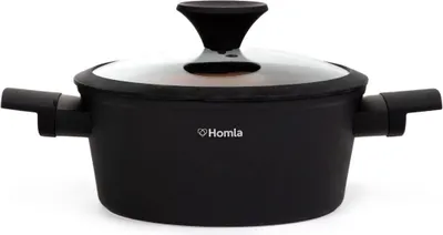 Produktbild von Topf Kochtopf TRISTAN mit Deckel schwarz-orange 2,4 l HOMLA