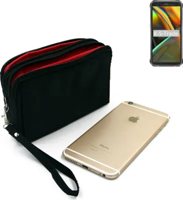 Produktbild von K-S-Trade Schutz Hülle Handy Hülle kompatibel mit Blackview BV5100 Gürteltasche Travelbag Handytasche mit Zusatzfächern, schwarz