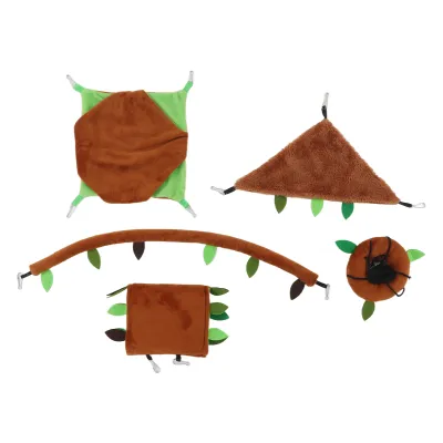 Image de set de 5 hamacs pour hamsters, multifonctionnel, doux et confortable, idéal comme cachette pour les cochons d'Inde, les écureuils glisseurs, les hamsters et les rats