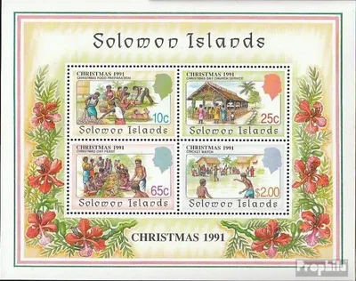 Produktbild von Briefmarken Salomoninseln 1991 Mi Block30 (kompl.Ausg.) postfrisch Weihnachten