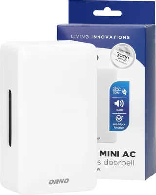 Image de Sonnette de porte Brevis Mini - 230 V - Blanc neige - Électromécanique - 2 sons « bim-bam »