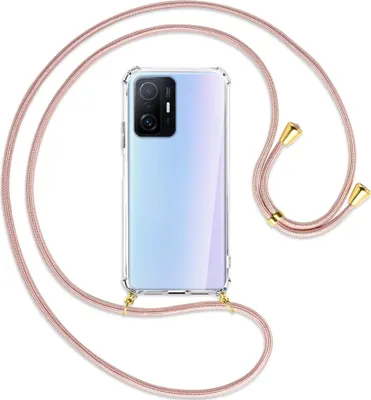 Produktbild von Handykette Backcover-Schutzhülle mit Band (Metall goldfarben) für Xiaomi Mi 11T - roségold