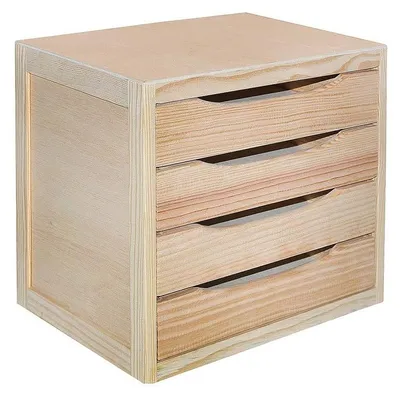 Kommode aus Kiefernholz, 4 Schubladen, 39x30x37 cm