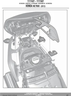 Immagine prodotto di Kit montaggio telai laterali GIVI 1111KIT senza portapacchi