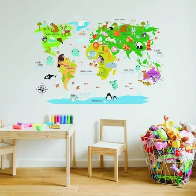 Produktbild von Decords Wandtattoo – nautische Weltkarte, 160 x 107 cm