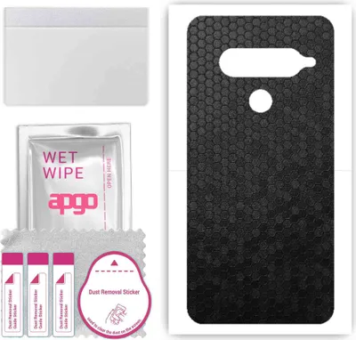 Produktbild von apgo Rückseite Schutzfolie, Skin, kompatibel mit LG G8S ThinQ, Hinten Displayschutzfolie aus Vinylfolie, kratzfest, einfache Montage - Schwarze Honigwabe