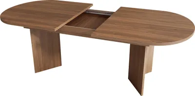 Produktbild von Flieks Ovaler Esstisch Küchentisch mit ausziehbarer Tischplatte, Esszimmertisch Tisch für 4-8 Personen, 160-200x90x75cm, Nussbaum