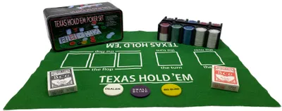 Produktbild von HOT Games Pokerset Texas Hold'em Dose 200 Chips/K
