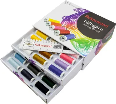 Zdjęcie produktu dla Ackermann 10414 Ackermann Nähgarn-Set matt 36 verschiedene Farben