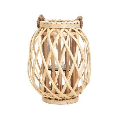 Produktbild von HOMLA LAGGE geflochtene Laterne natur hoch 30 cm