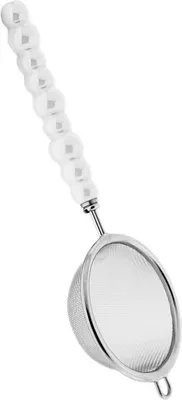 Zdjęcie produktu dla Sitko do herbaty z wysokiej jakości stali nierdzewnej 20 cm do codziennego użytku – białe