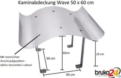 Produktbild von Massive Schornsteinabdeckung 50 x 60 cm Edelstahl Kaminhaube Kaminabdeckung Kaminblech Kamin