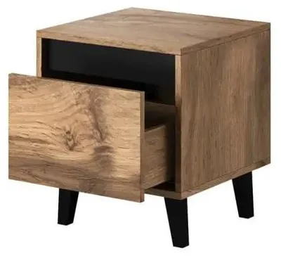 Zdjęcie produktu dla Szafka nocna NORD dąb wotan/antracyt 40 x 38 x 45 cm, 2 sztuki