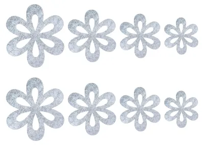 Filz-Topfuntersetzer 8er-Set, 4 Größen, hitzebeständig, grau