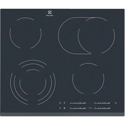 Zdjęcie produktu dla Electrolux EHF6547FXK, czarny, do zabudowy, ceramiczny, 4 strefy, 4 strefy, gotowanie na wolnym ogniu