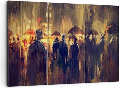 Produktbild von Bild auf Leinwand - Leinwandbild - Leute Regen so - 105x70cm - Wand Bild - Wanddeko - Wandbilder - Leinwanddruck - Bilder - Kunstdruck - Wanddekoration - Leinwand bilder - Wandkunst - CE105x70-3837