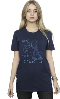 Produktbild von Disney - "Frozen Magic Christmas" T-Shirt für Damen BI24946 (XL) (Marineblau)