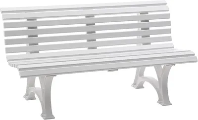 Produktbild von Wetterfeste Parkbank Helgoland, Kunststoff Weiss 150cm