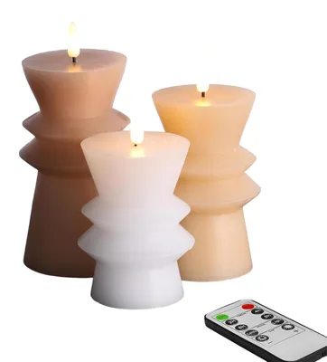 Productafbeelding van LED-kaarsen zonder vlam, elegant, decoratief, op batterijen, met afstandsbediening, set van 3 stuks