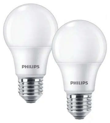 Produktbild von Philips Lampe 60W A60 E27 x2, 8 W, 60 W, E27, 806 lm, 15000 h, Warmweiß