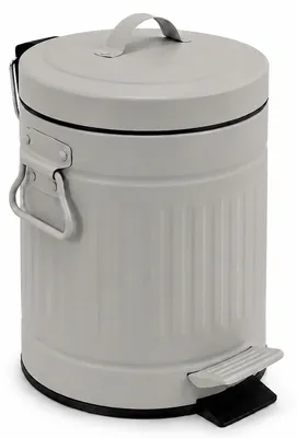 Produktbild von Relaxdays Kosmetikeimer, 3 Liter, Absenkautomatik, entnehmbarer Inneneimer, Metall, Bad Mülleimer mit Deckel, grau, KI-generiertes Bild