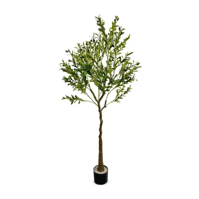 Produktbild von IvoQ Künstlicher Olivenbaum 120 cm – Realistisches Design – Pflegefrei – Stimmungsvolle Dekoration