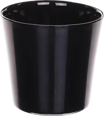 Produktbild von INNA-Glas Glasübertopf Alena, schwarz, 12,5 cm, Ø 13,3 cm - Deko Übertopf