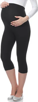 Image de Leggings de grossesse 3/4 Be Mammy en viscose BE-03 (noir, taille S)
