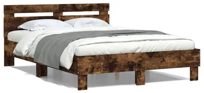 Obrázok produktu pre vidaXL Rám postele s čelom z dymového duba 120x200 cm materiál na báze dreva