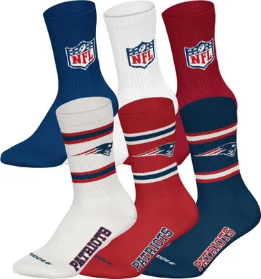 Produktbild von NFL Uni Socken, 6er Pack - NFL Teams, 6Pack Crew Socks, Football, Logo, Baumwollmischung New England Patriots/Mix 39-42