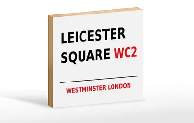 Produktbild von Holzschild London 18x12cm Westminster Leicester Square WC2