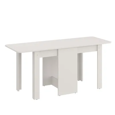 Produktbild von KOMTO Klapptisch  – Esstisch klappbar für 2-4 Personen, platzsparender Küchentisch, faltbar für kleine Räume Weiß | MOVA 163 x 60 x 72,6 cm