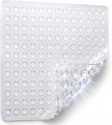 Productafbeelding van Douchemat 53x53 cm - Antislip Ruitmotief - BPA-vrij - Transparant
