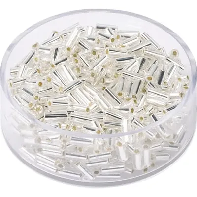 Produktbild von KNORR PRANDELL Böhmische Rocailles Stäbchen 5 x 2 mm Glas silberfarben
