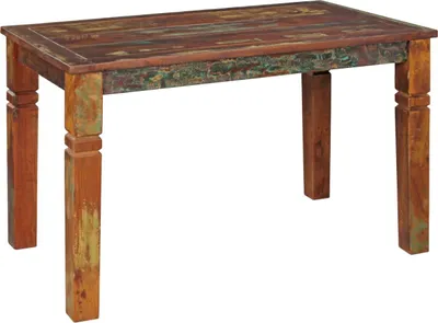 Produktbild von Esszimmertisch Kalkutta 120 x 70 x 76 cm, Massivholz Esstisch für 4-6 Personen, Küchentisch Bootsholz Shabby Chic, Tisch Esszimmer rechteckig