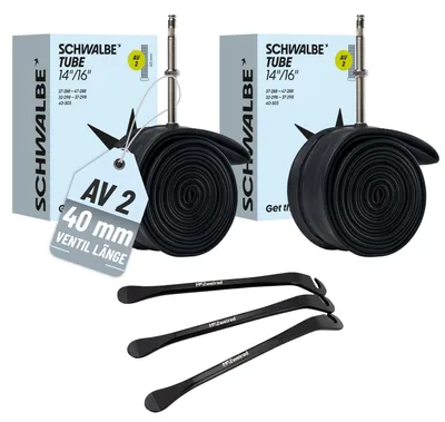Produktbild von Schwalbe Schlauch AV2 40mm (14"/16") 32/47-288/305 Modell 2026 + Reifenheber