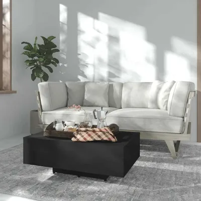 Obrázok produktu pre Konferenčný stolík "Gübs" z drevotrieskovej dosky v čiernej farbe. Rozmery (Š/V/D) 85x31x55 cm